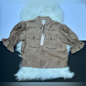 Cinq à Sept Tan Bomber Jacket